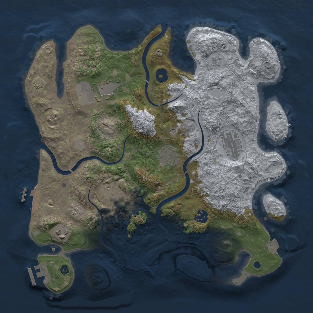 Rust Map: Procedural Map, Size: 3500, Seed: 1926980067, 13 Monuments