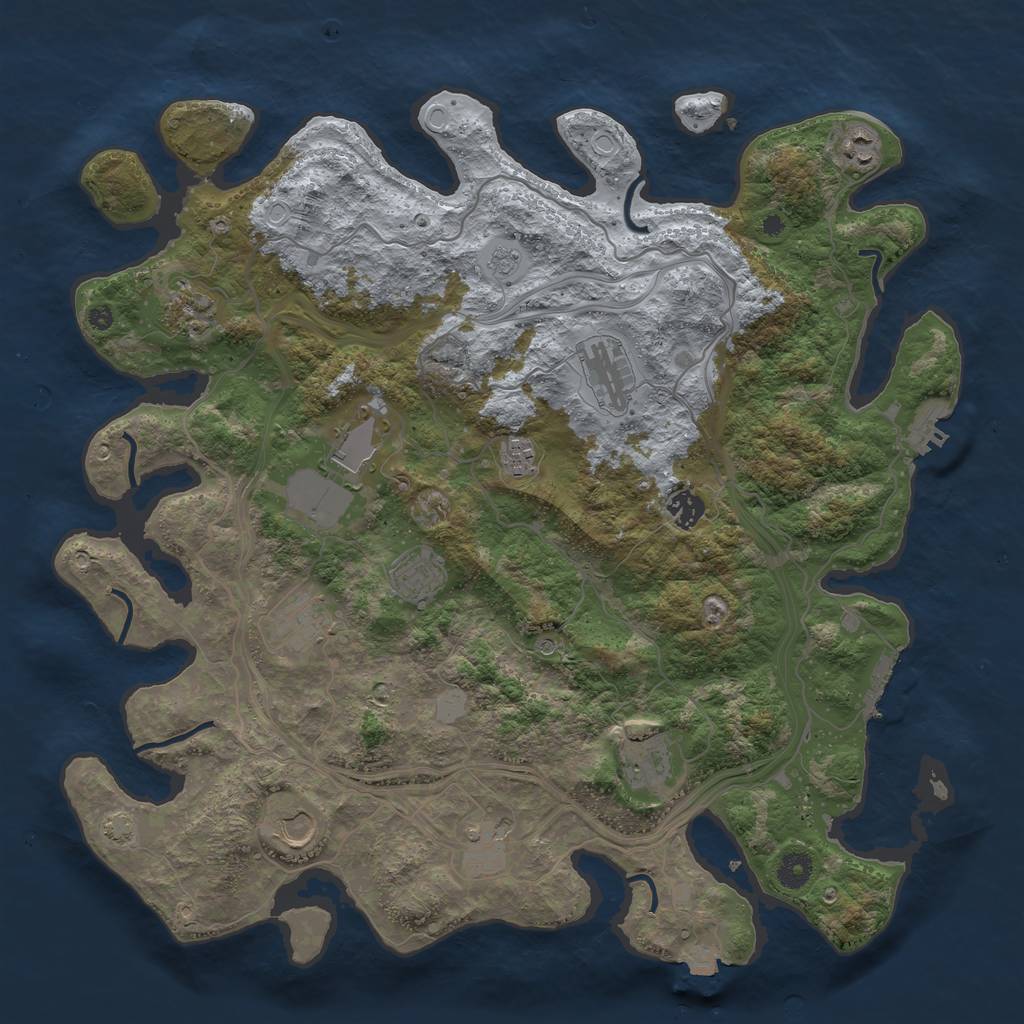 Rust Map: Procedural Map, Size: 4250, Seed: 734989930, 19 Monuments
