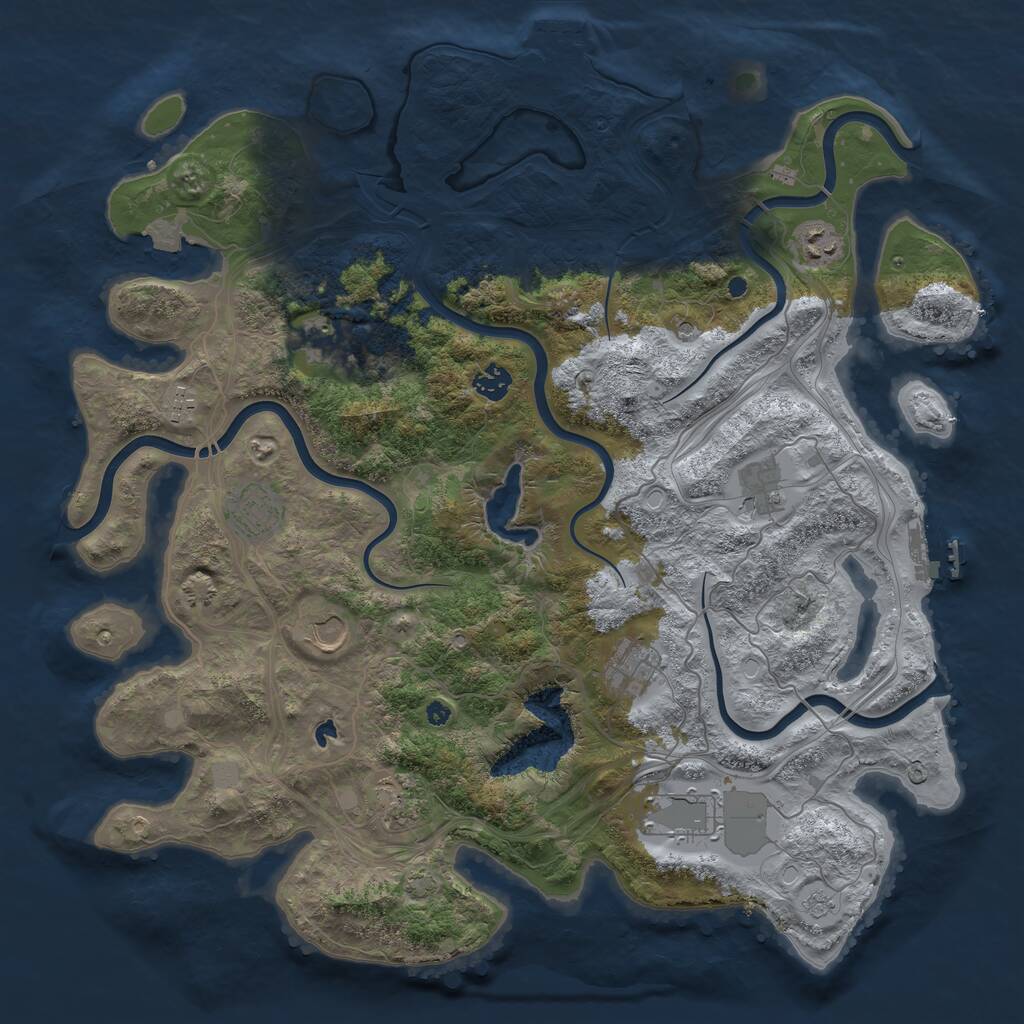 Rust Map: Procedural Map, Size: 4250, Seed: 1296571372, 16 Monuments