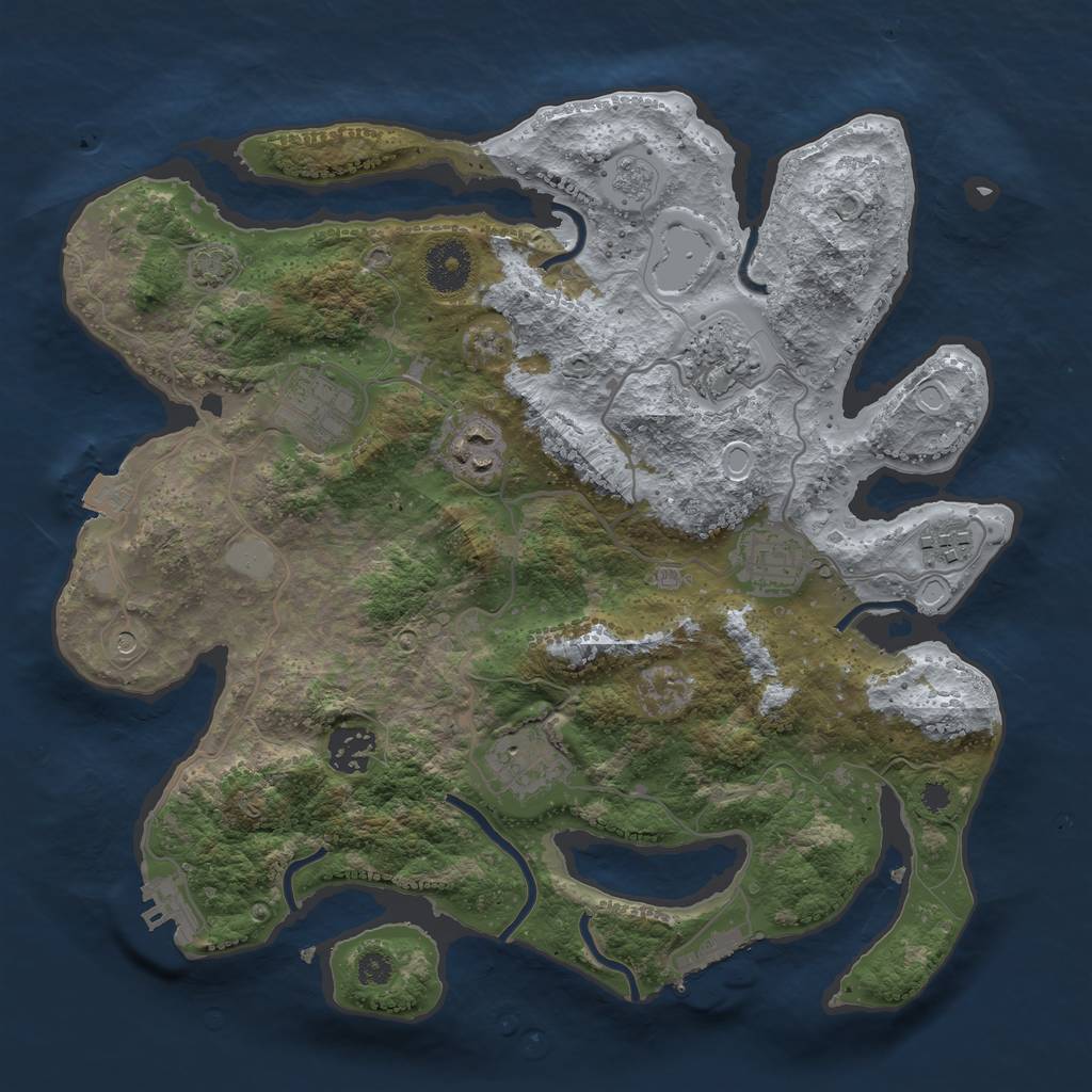 Rust Map: Procedural Map, Size: 3333, Seed: 16934, 15 Monuments