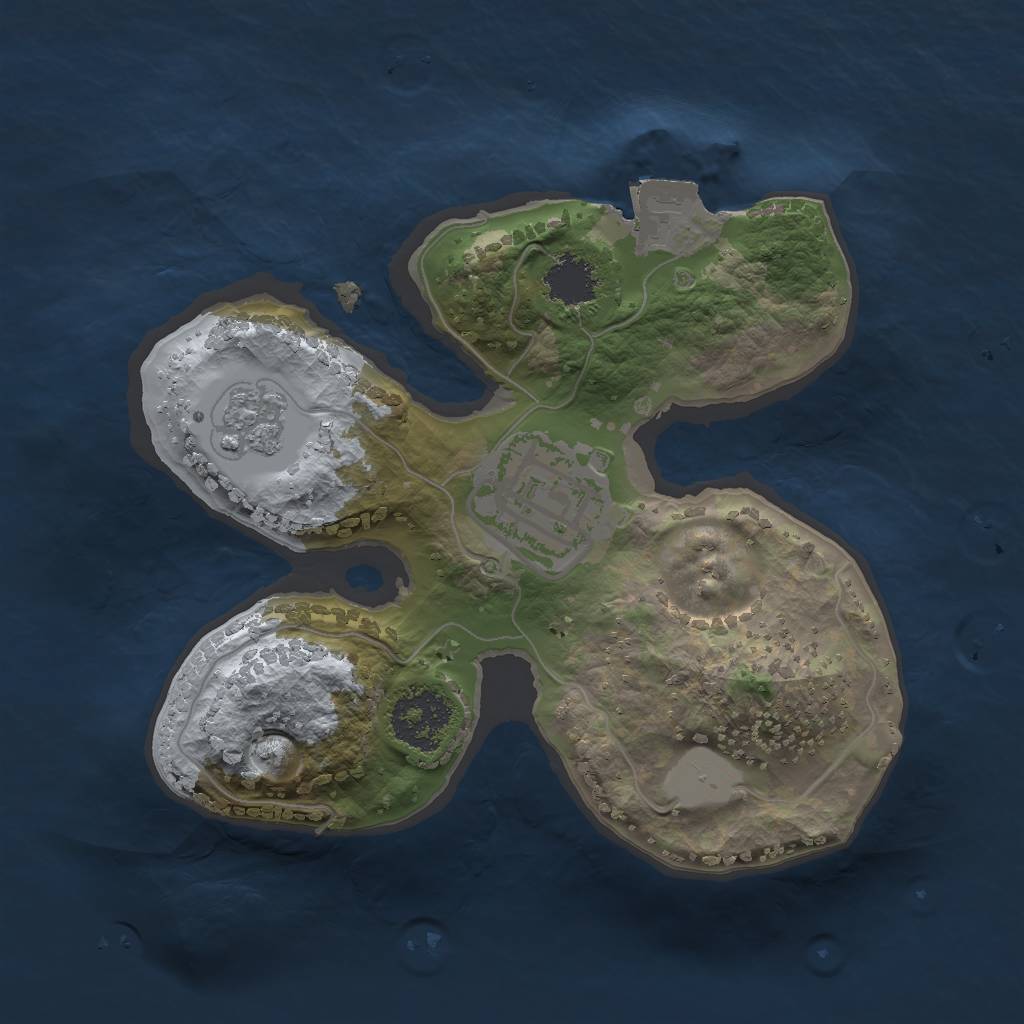 Rust Map: Procedural Map, Size: 1750, Seed: 12345, 5 Monuments