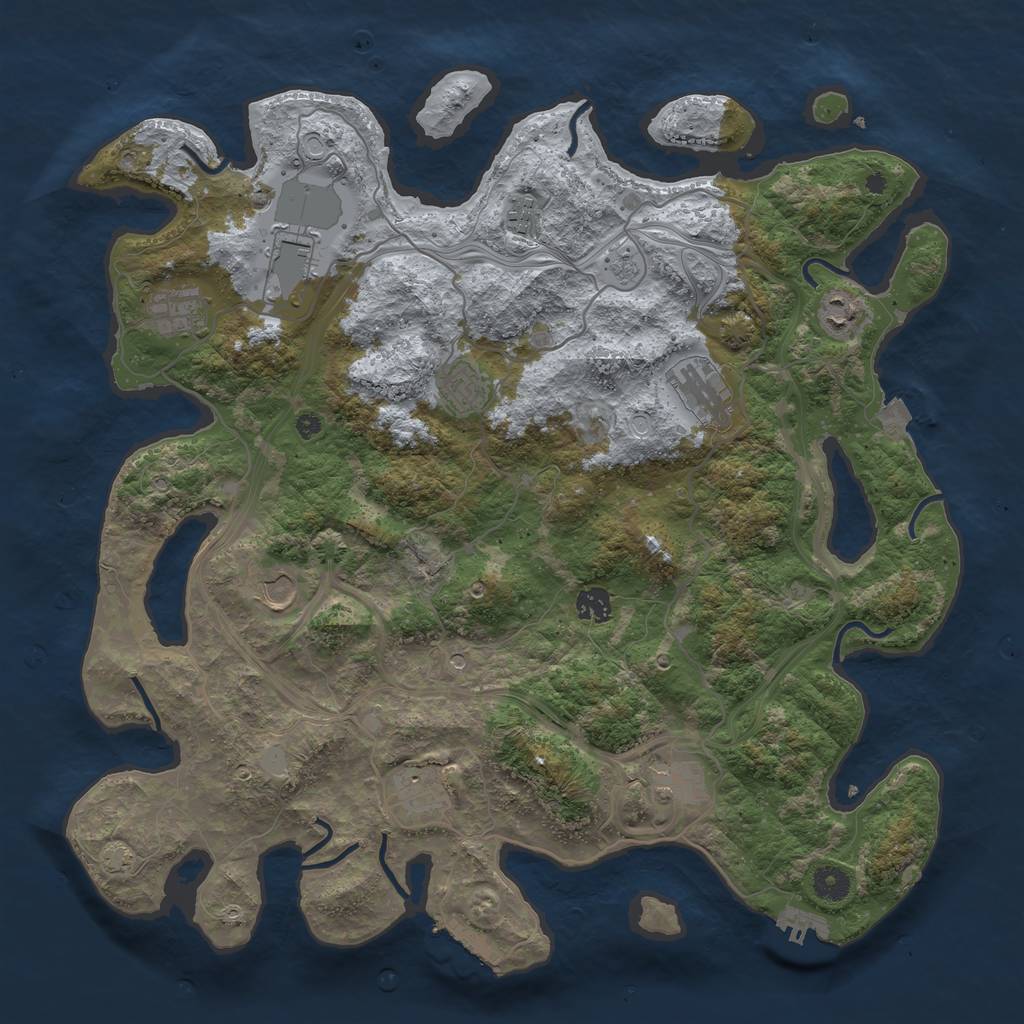 Rust Map: Procedural Map, Size: 4250, Seed: 2113344477, 18 Monuments