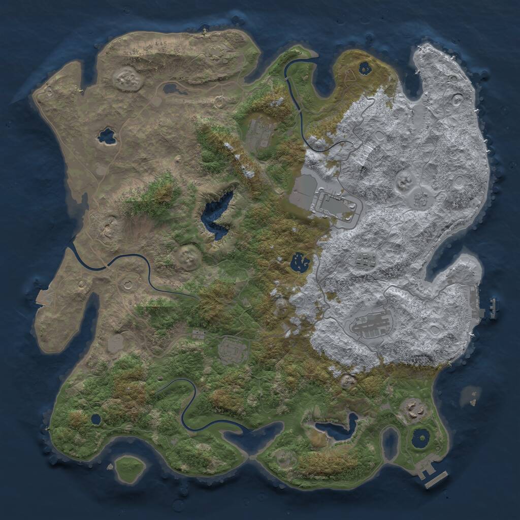 Rust Map: Procedural Map, Size: 4096, Seed: 1402003080, 13 Monuments
