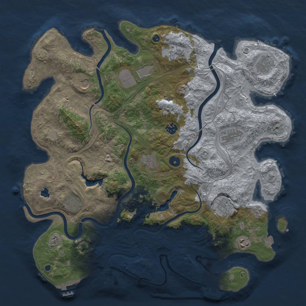 Rust Map: Procedural Map, Size: 4250, Seed: 308210533, 17 Monuments