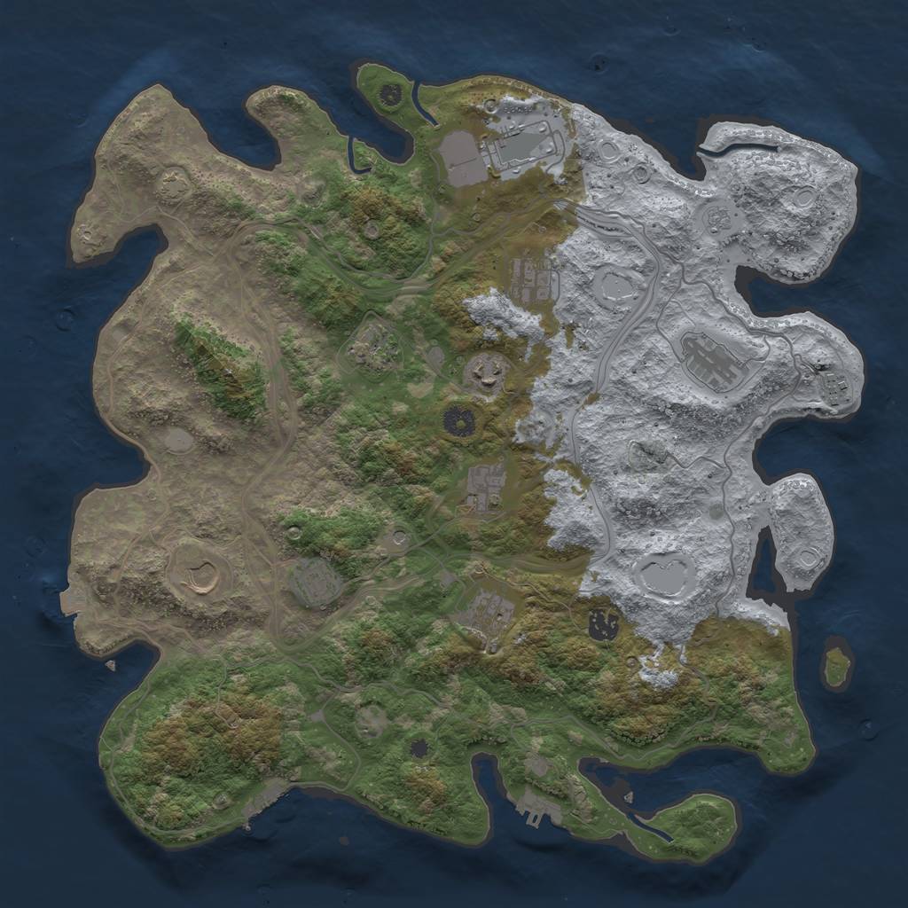 Rust Map: Procedural Map, Size: 4250, Seed: 308210533, 19 Monuments