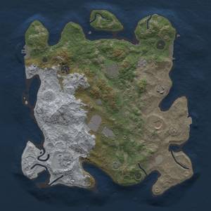 Thumbnail Rust Map: Procedural Map, Size: 3500, Seed: 48789173, 15 Monuments