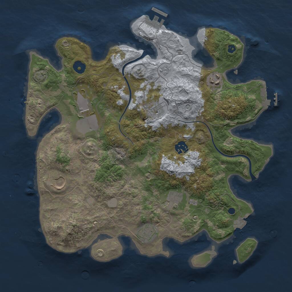 Rust Map: Procedural Map, Size: 3500, Seed: 352694066, 13 Monuments