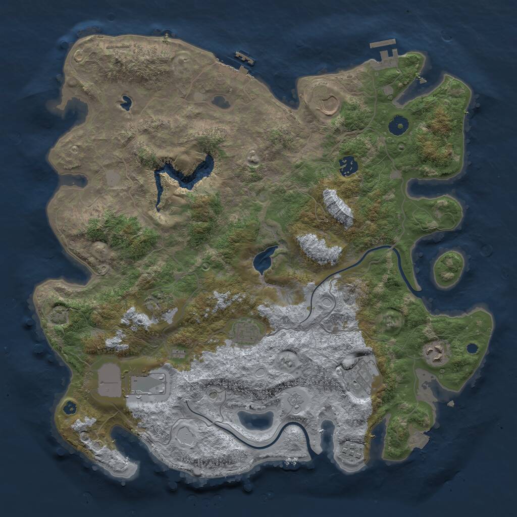 Rust Map: Procedural Map, Size: 4000, Seed: 2116111, 14 Monuments