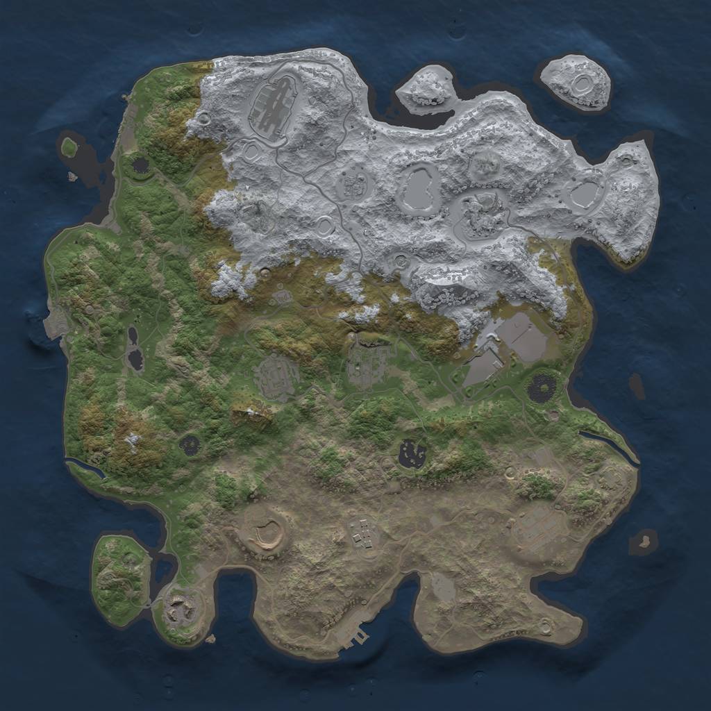 Rust Map: Procedural Map, Size: 3700, Seed: 1684129515, 18 Monuments