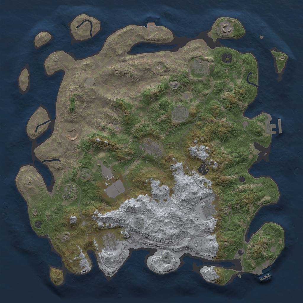 Rust Map: Procedural Map, Size: 4200, Seed: 459269482, 19 Monuments