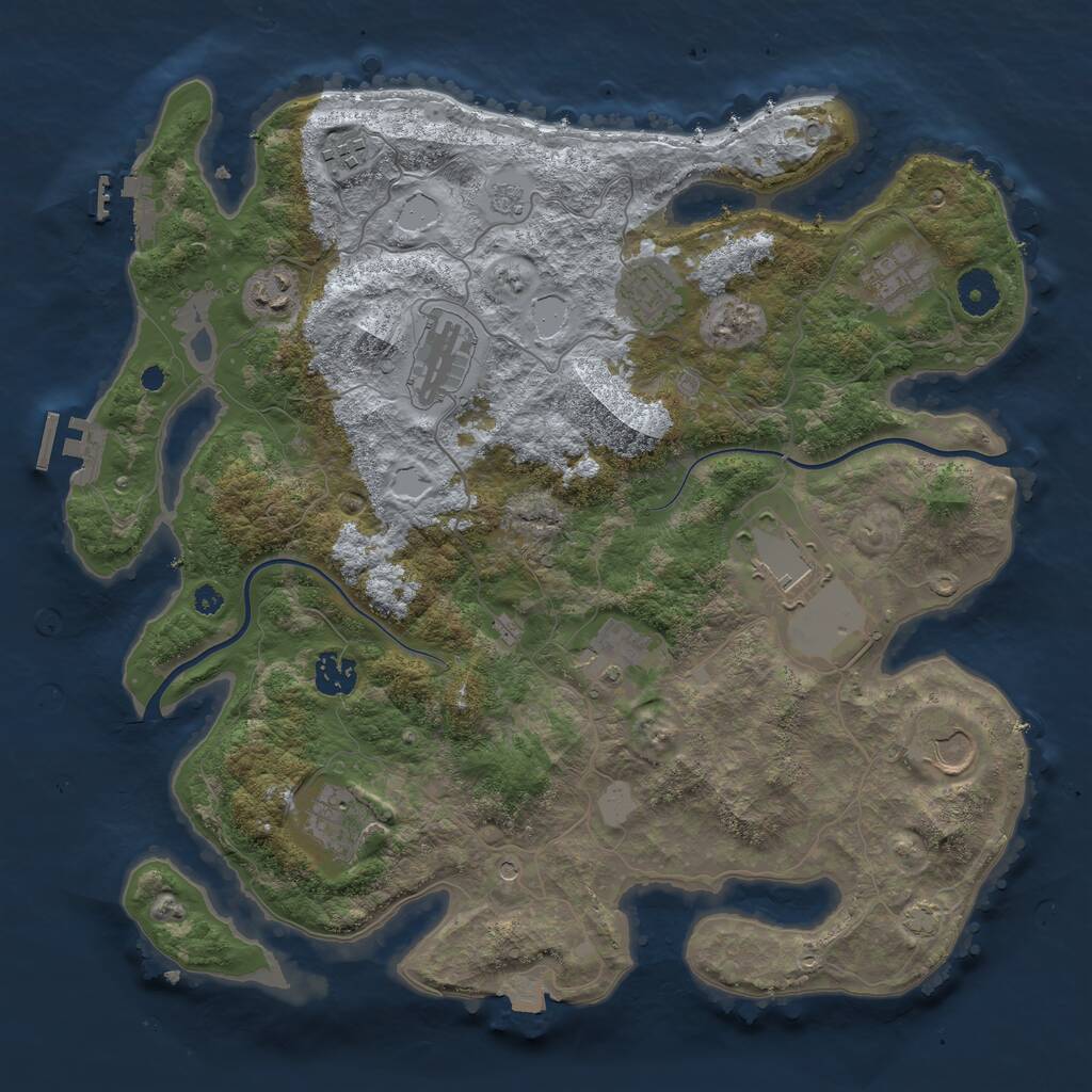 Rust Map: Procedural Map, Size: 3750, Seed: 573483, 16 Monuments