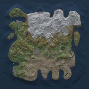 Thumbnail Rust Map: Procedural Map, Size: 3500, Seed: 8092023, 17 Monuments