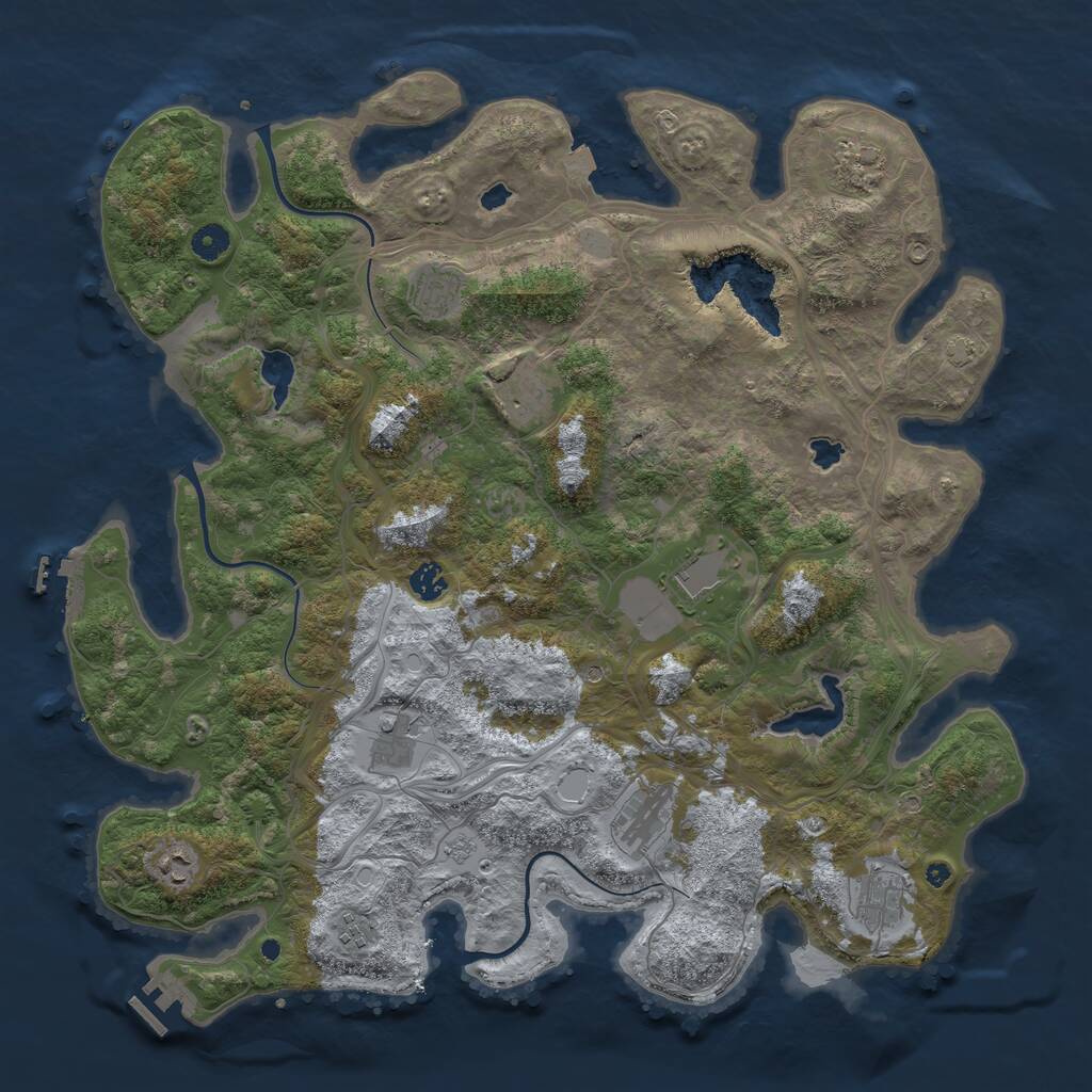 Rust Map: Procedural Map, Size: 4500, Seed: 1605617437, 16 Monuments