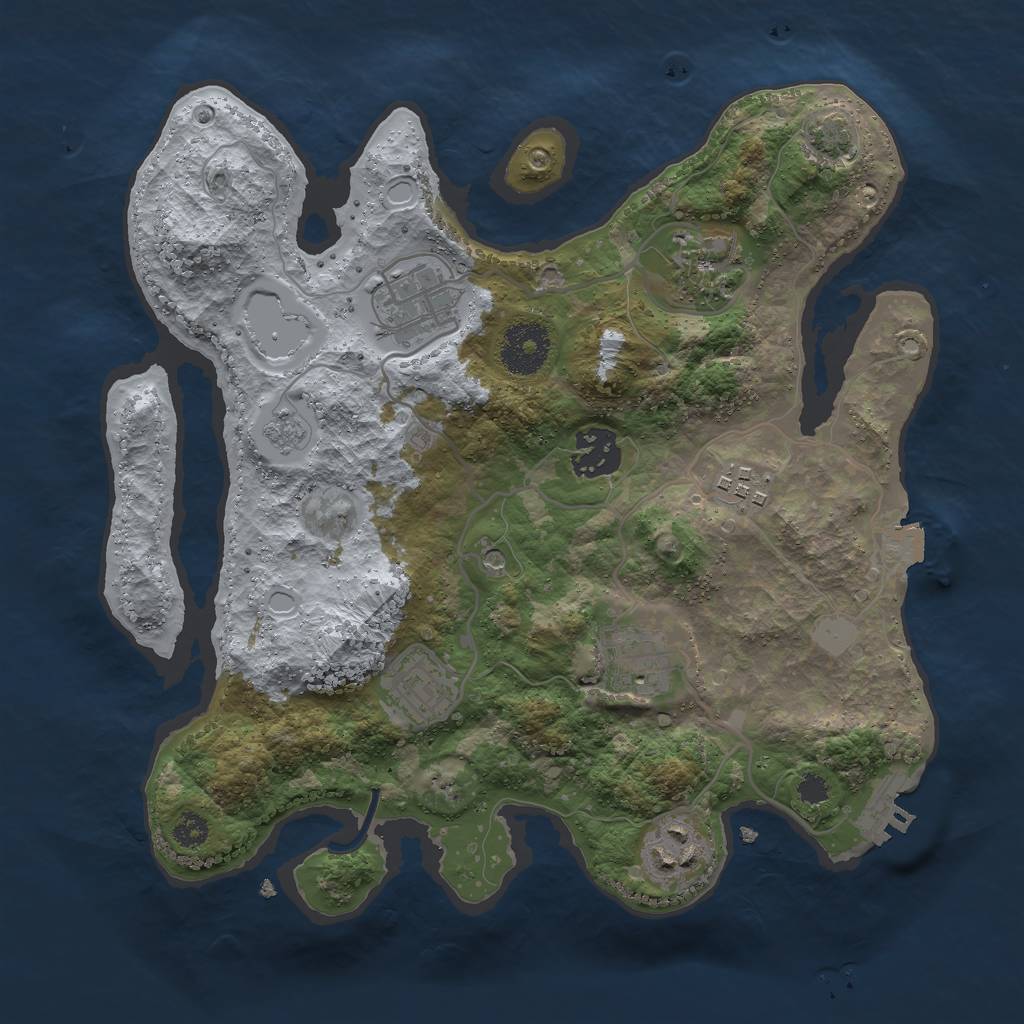 Rust Map: Procedural Map, Size: 3000, Seed: 1785939179, 14 Monuments