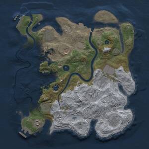 Thumbnail Rust Map: Procedural Map, Size: 3500, Seed: 1436944428, 15 Monuments