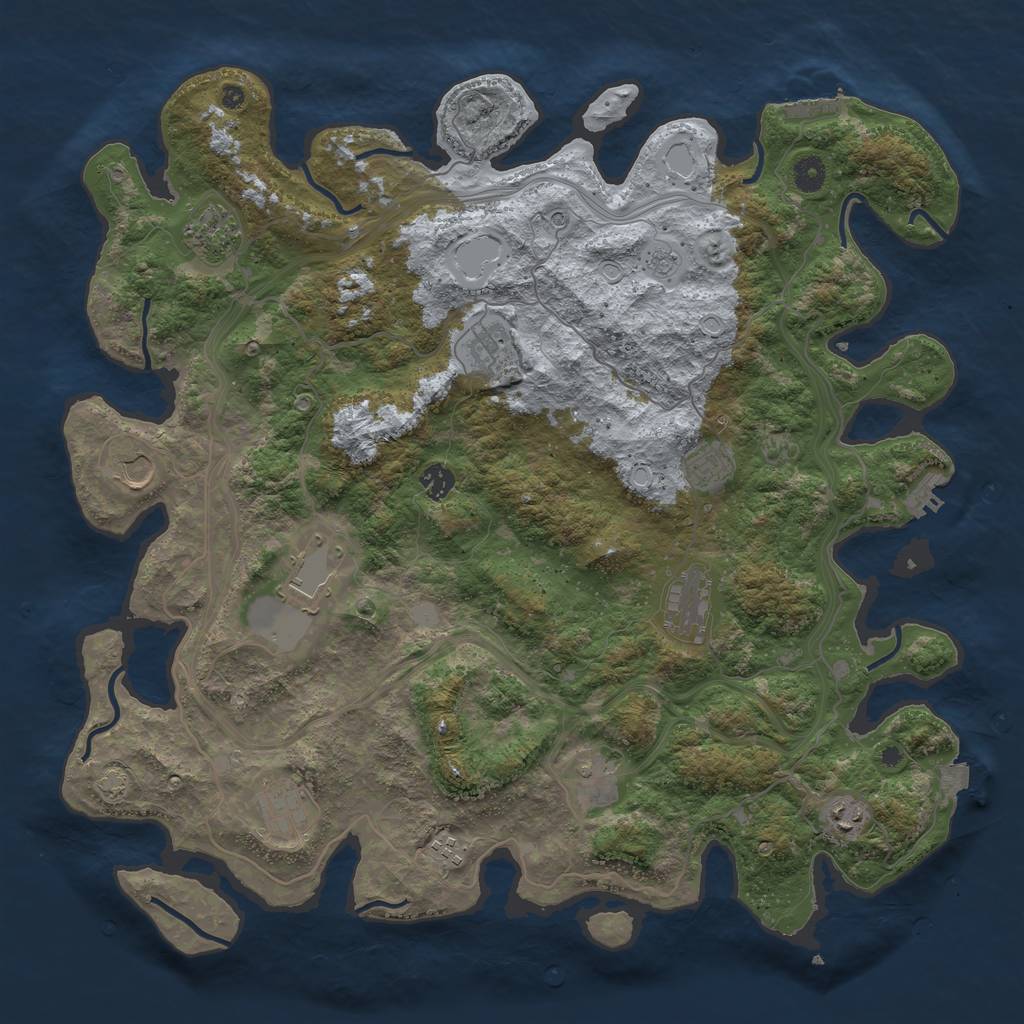 Rust Map: Procedural Map, Size: 4500, Seed: 1800323357, 19 Monuments