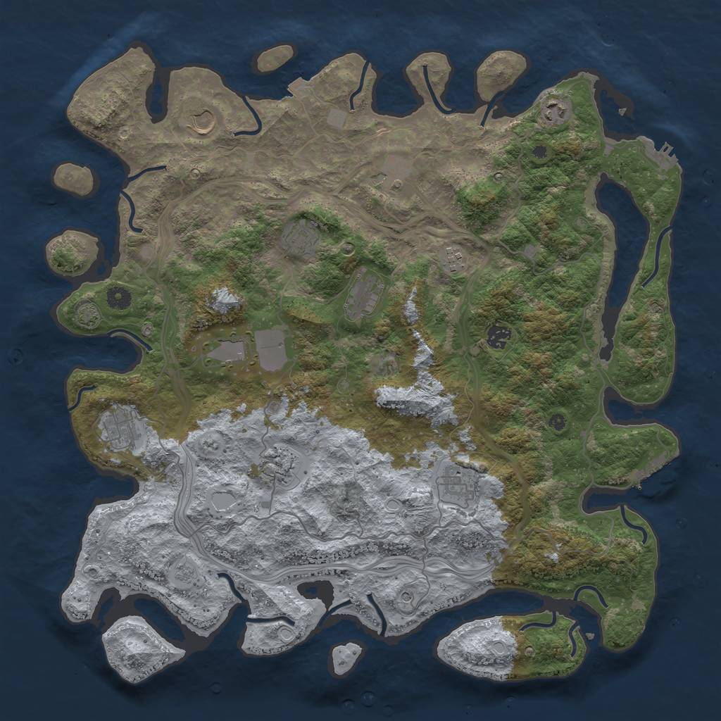 Rust Map: Procedural Map, Size: 4500, Seed: 339348767, 19 Monuments