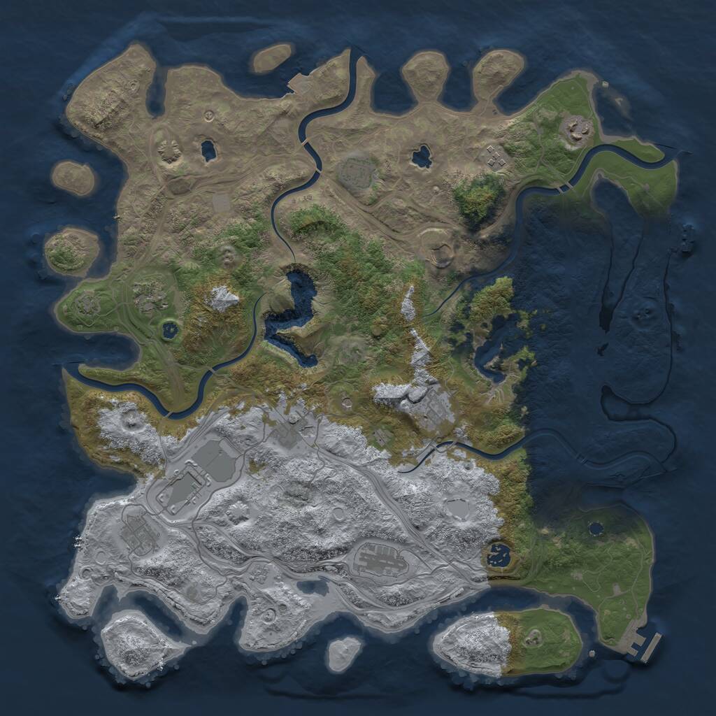 Rust Map: Procedural Map, Size: 4500, Seed: 339348767, 17 Monuments