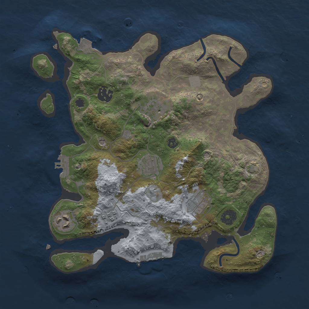 Rust Map: Procedural Map, Size: 3000, Seed: 885878181, 13 Monuments