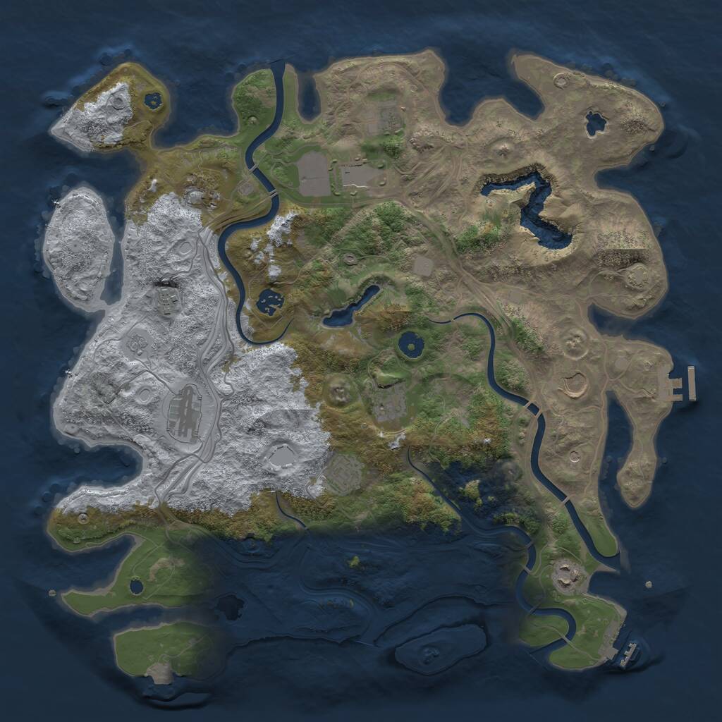 Rust Map: Procedural Map, Size: 4250, Seed: 20230803, 16 Monuments