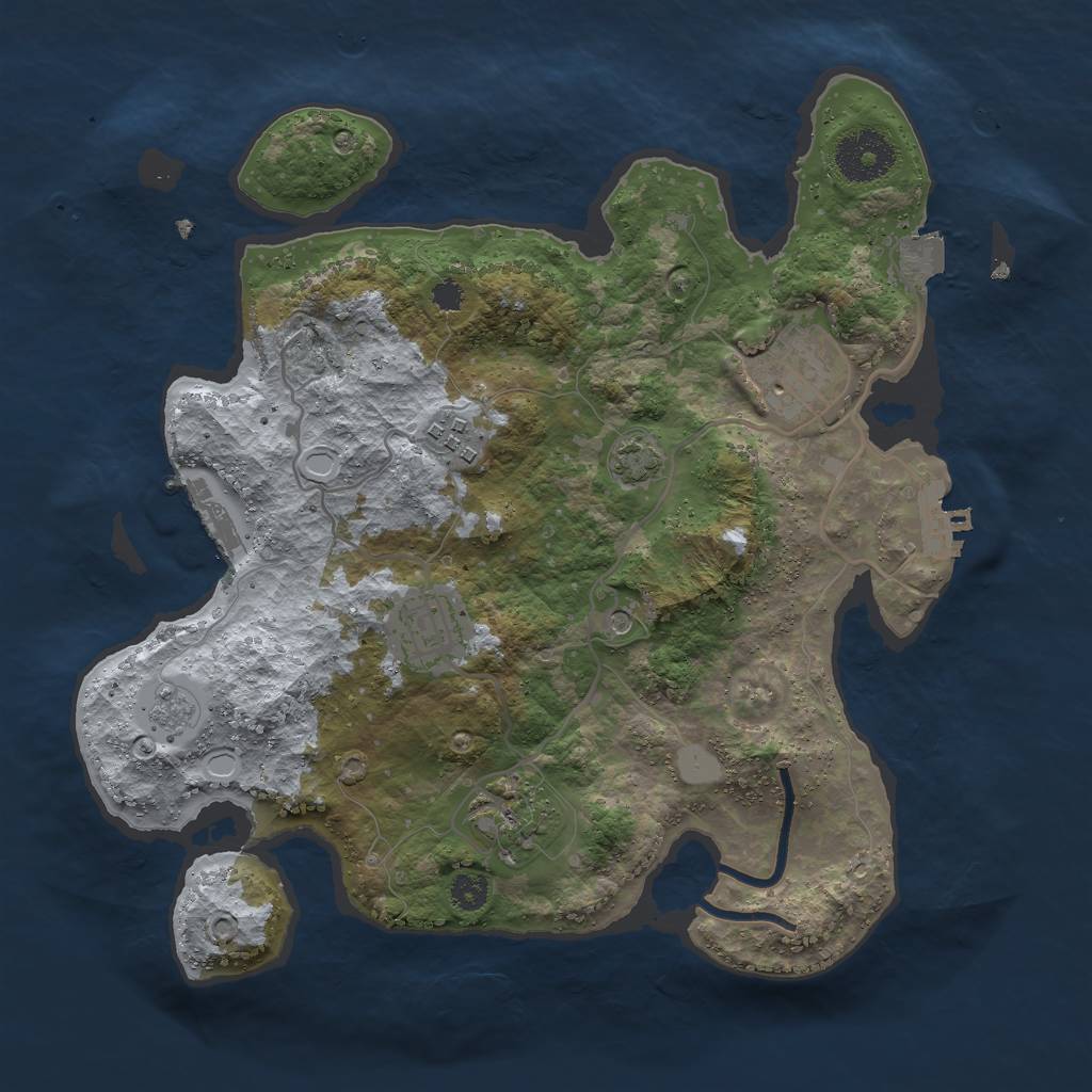 Rust Map: Procedural Map, Size: 3000, Seed: 4682031, 12 Monuments
