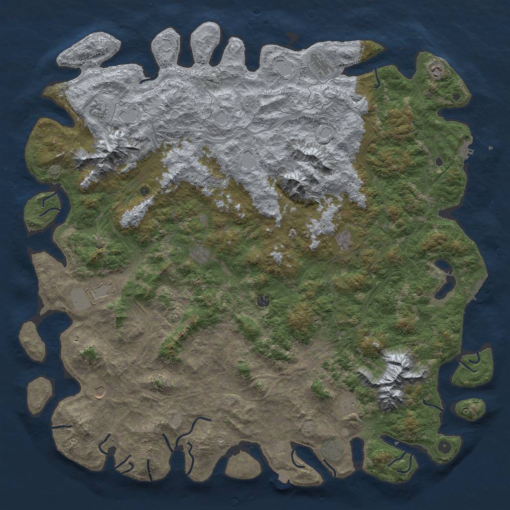 Rust Map: Procedural Map, Size: 6000, Seed: 1167499157, 19 Monuments