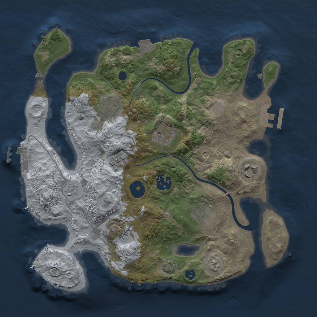 Rust Map: Procedural Map, Size: 3000, Seed: 448457159, 13 Monuments