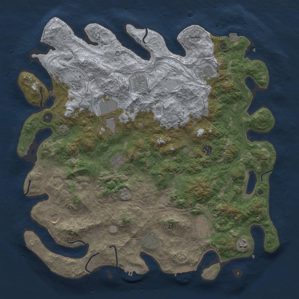 Rust Map: Procedural Map, Size: 4500, Seed: 2868, 19 Monuments