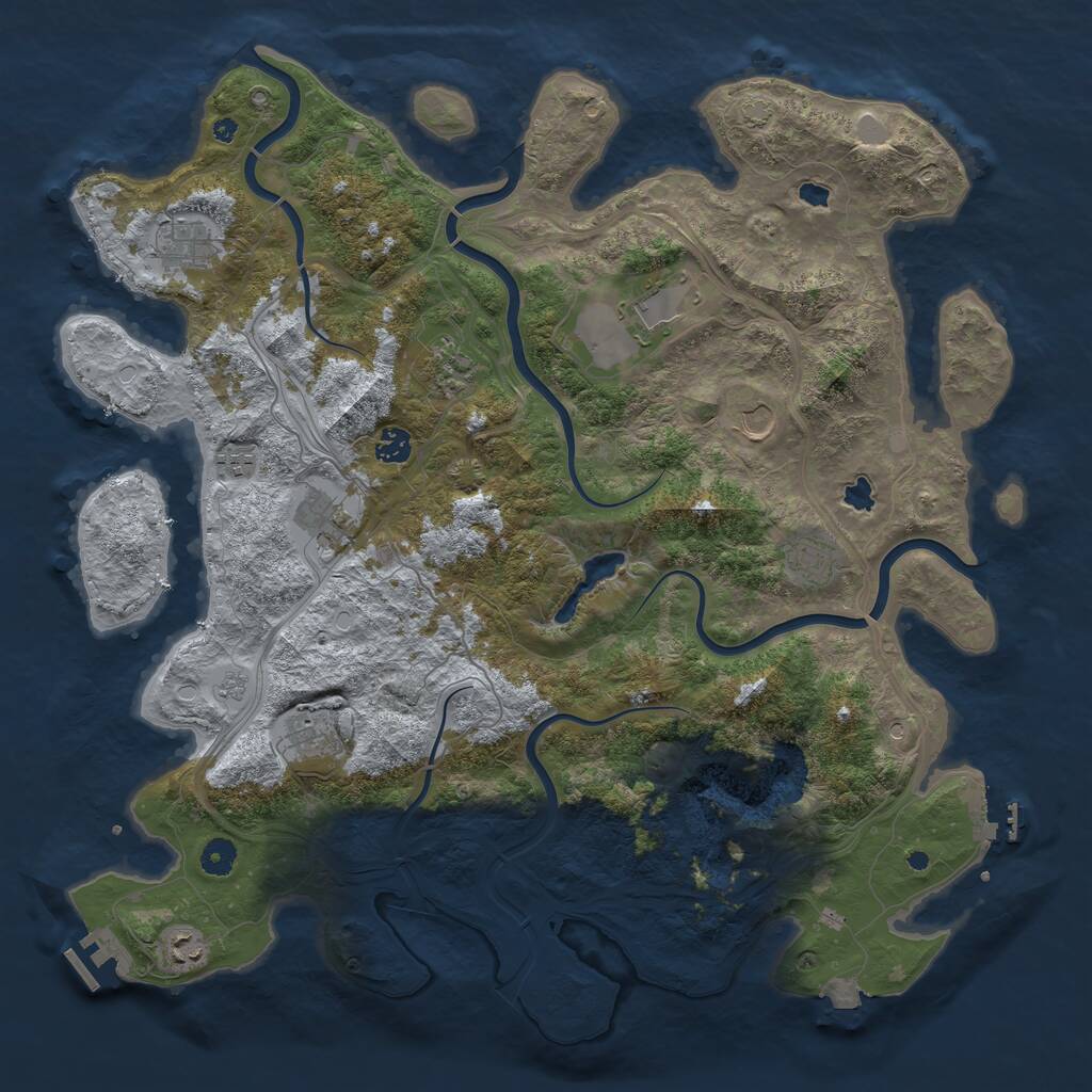 Rust Map: Procedural Map, Size: 4500, Seed: 238679850, 16 Monuments