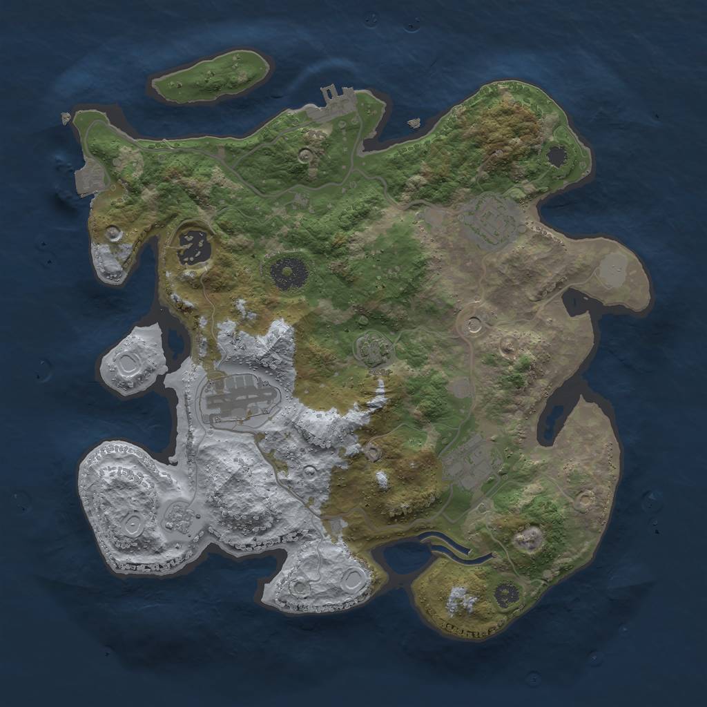 Rust Map: Procedural Map, Size: 3000, Seed: 2023171951, 11 Monuments