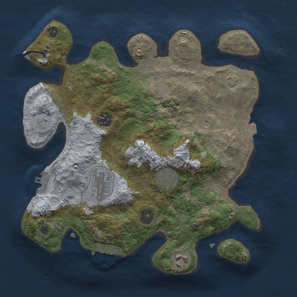 Rust Map: Procedural Map, Size: 3000, Seed: 21512, 12 Monuments