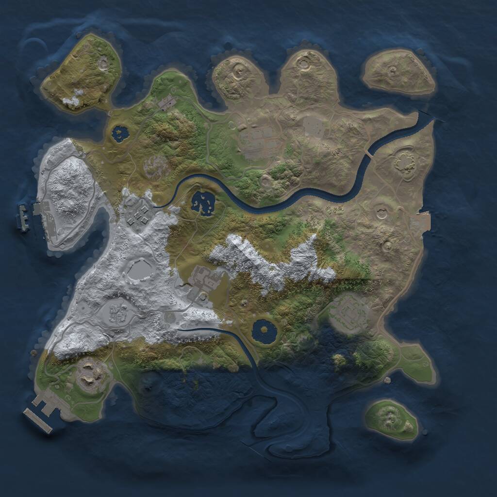 Rust Map: Procedural Map, Size: 3000, Seed: 21512, 12 Monuments
