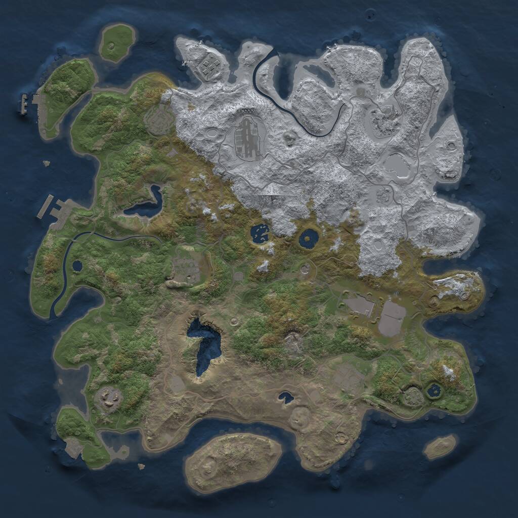 Rust Map: Procedural Map, Size: 4000, Seed: 759685476, 15 Monuments