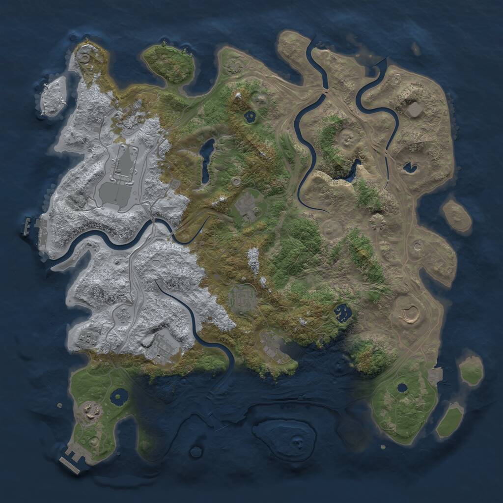 Rust Map: Procedural Map, Size: 4300, Seed: 20082023, 16 Monuments