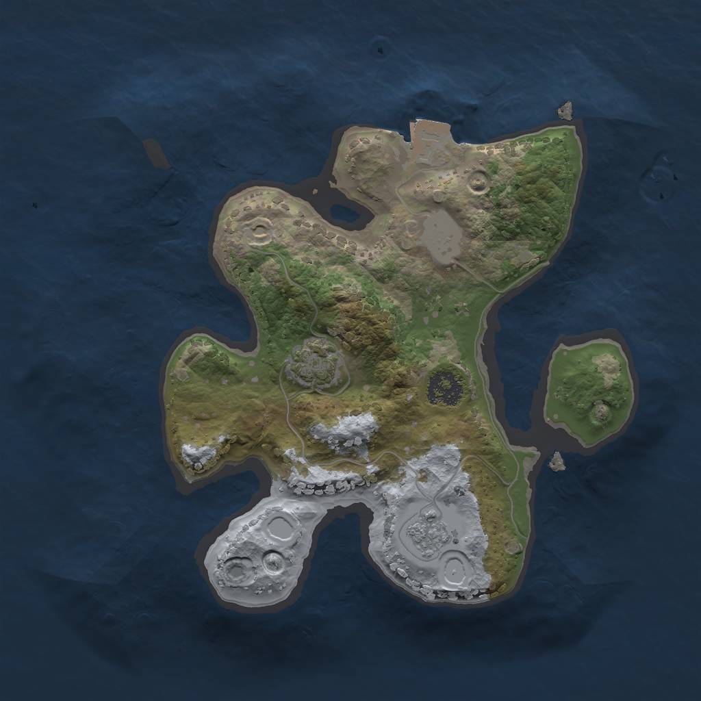 Rust Map: Procedural Map, Size: 2000, Seed: 23815, 5 Monuments