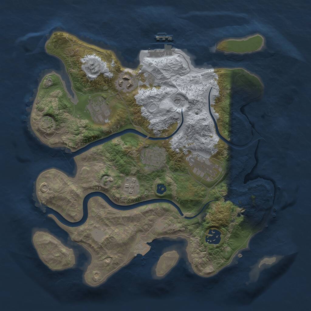 Rust Map: Procedural Map, Size: 3000, Seed: 549438745, 10 Monuments