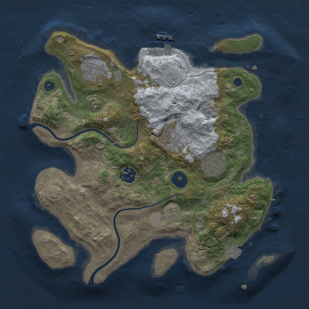 Rust Map: Procedural Map, Size: 3000, Seed: 549438745, 10 Monuments