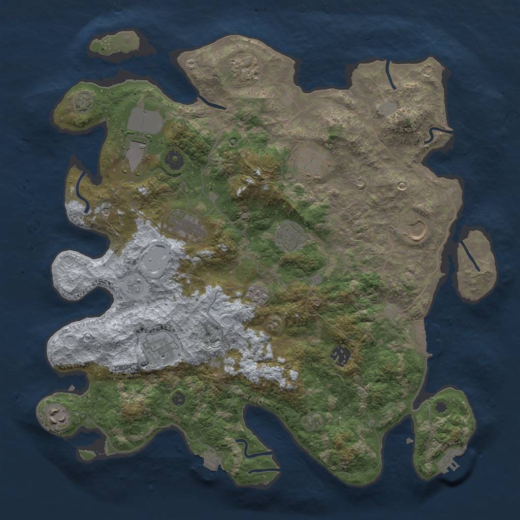 Rust Map: Procedural Map, Size: 4000, Seed: 1737323, 18 Monuments