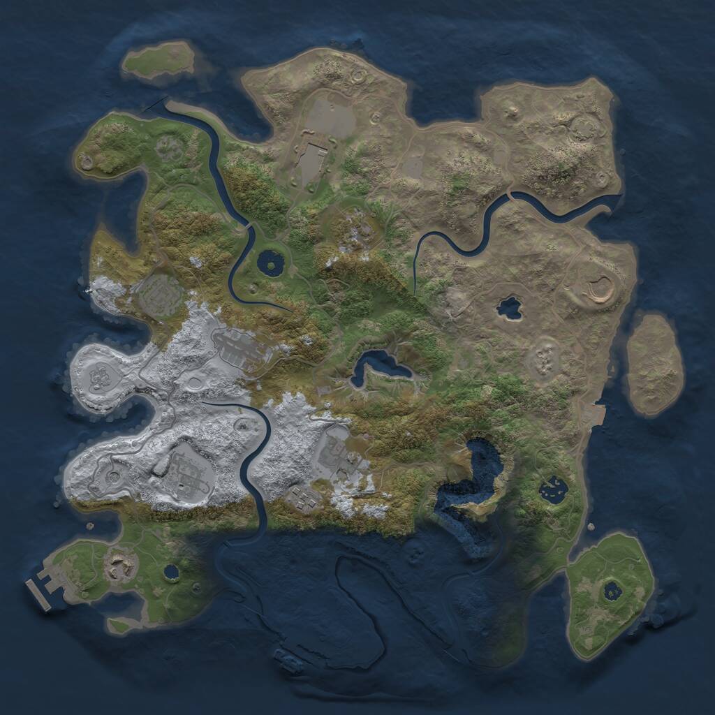 Rust Map: Procedural Map, Size: 4000, Seed: 1737323, 16 Monuments
