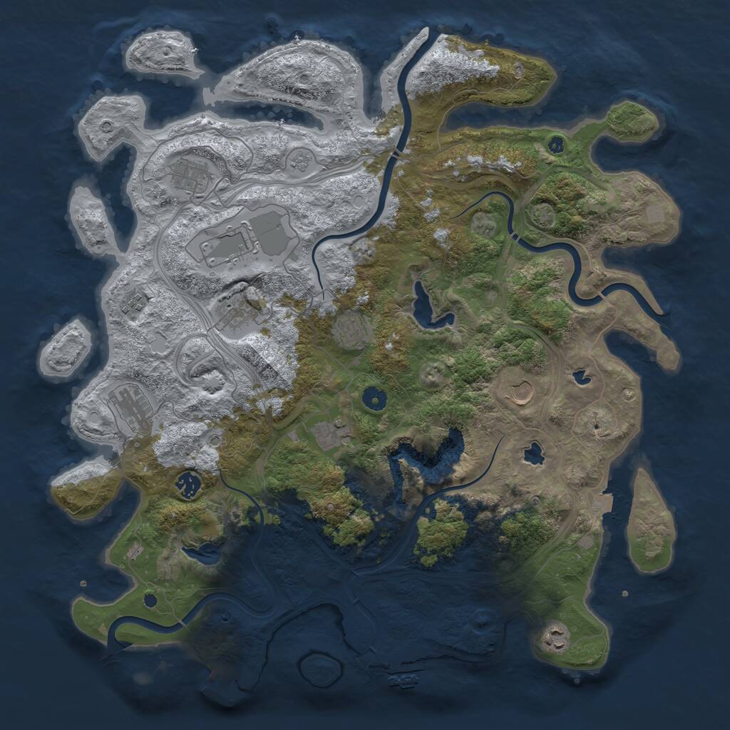 Rust Map: Procedural Map, Size: 4500, Seed: 23445, 16 Monuments
