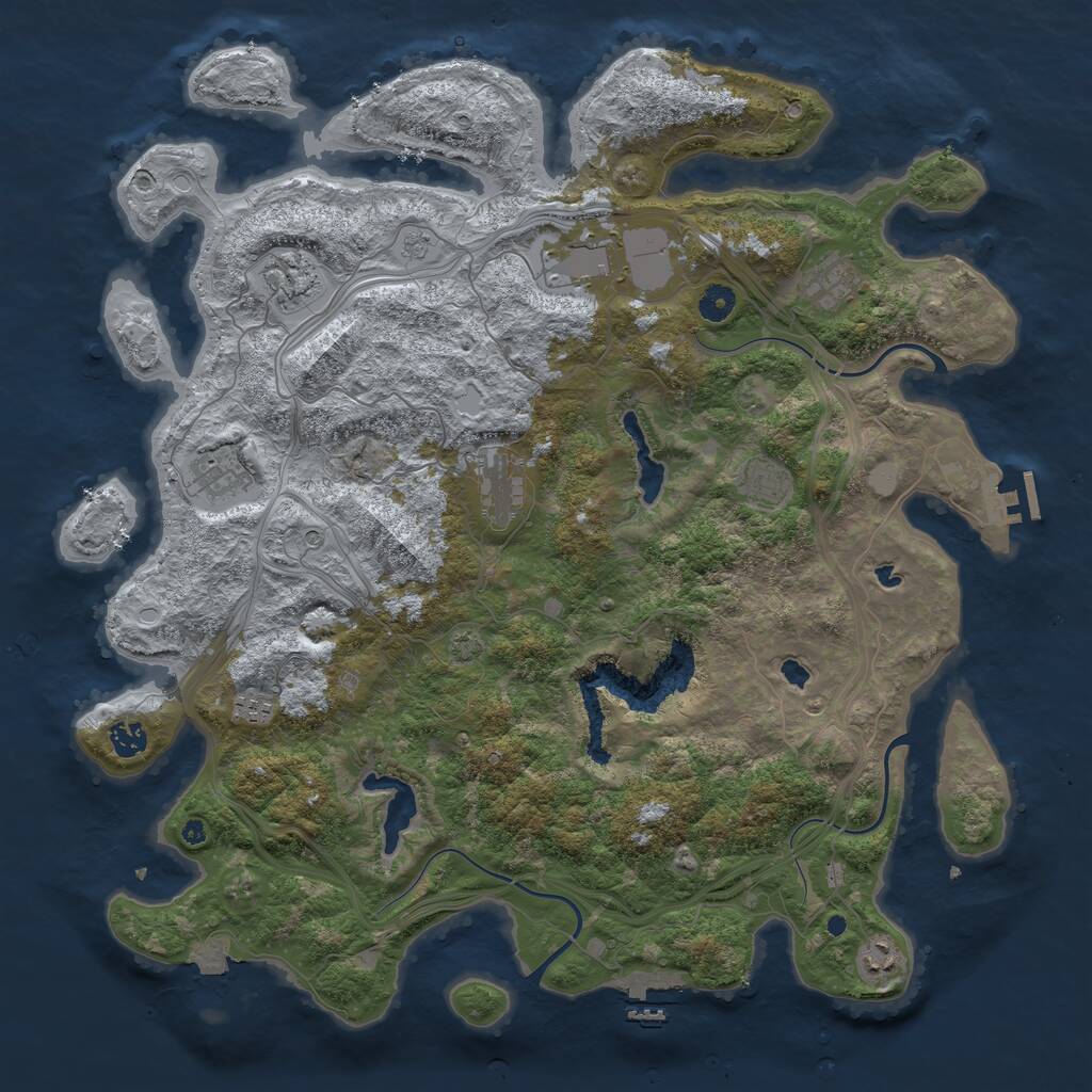 Rust Map: Procedural Map, Size: 4500, Seed: 23445, 15 Monuments