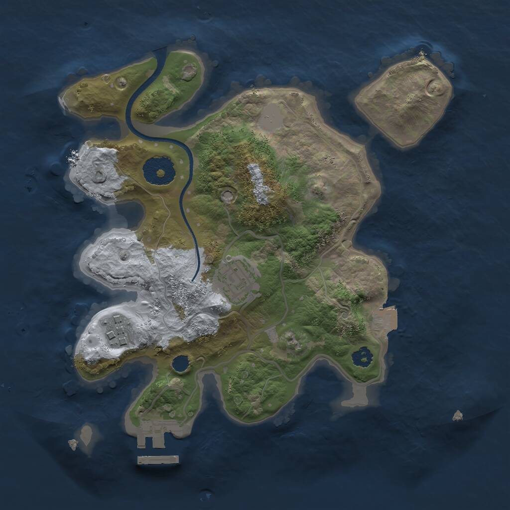 Rust Map: Procedural Map, Size: 2500, Seed: 160158247, 4 Monuments