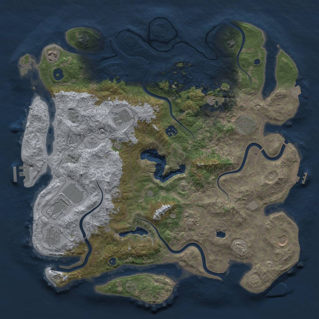 Rust Map: Procedural Map, Size: 4242, Seed: 58685, 16 Monuments