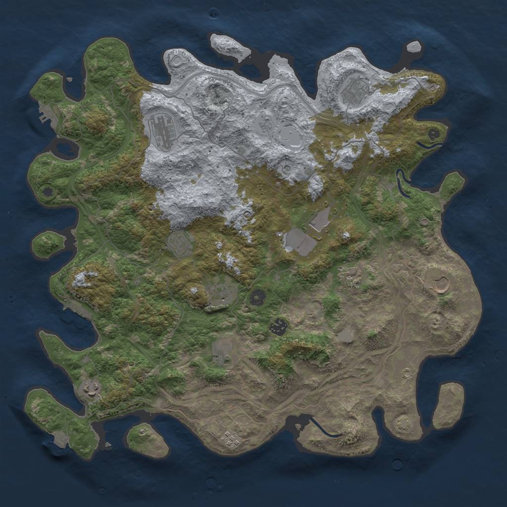 Rust Map: Procedural Map, Size: 4500, Seed: 42414321, 19 Monuments