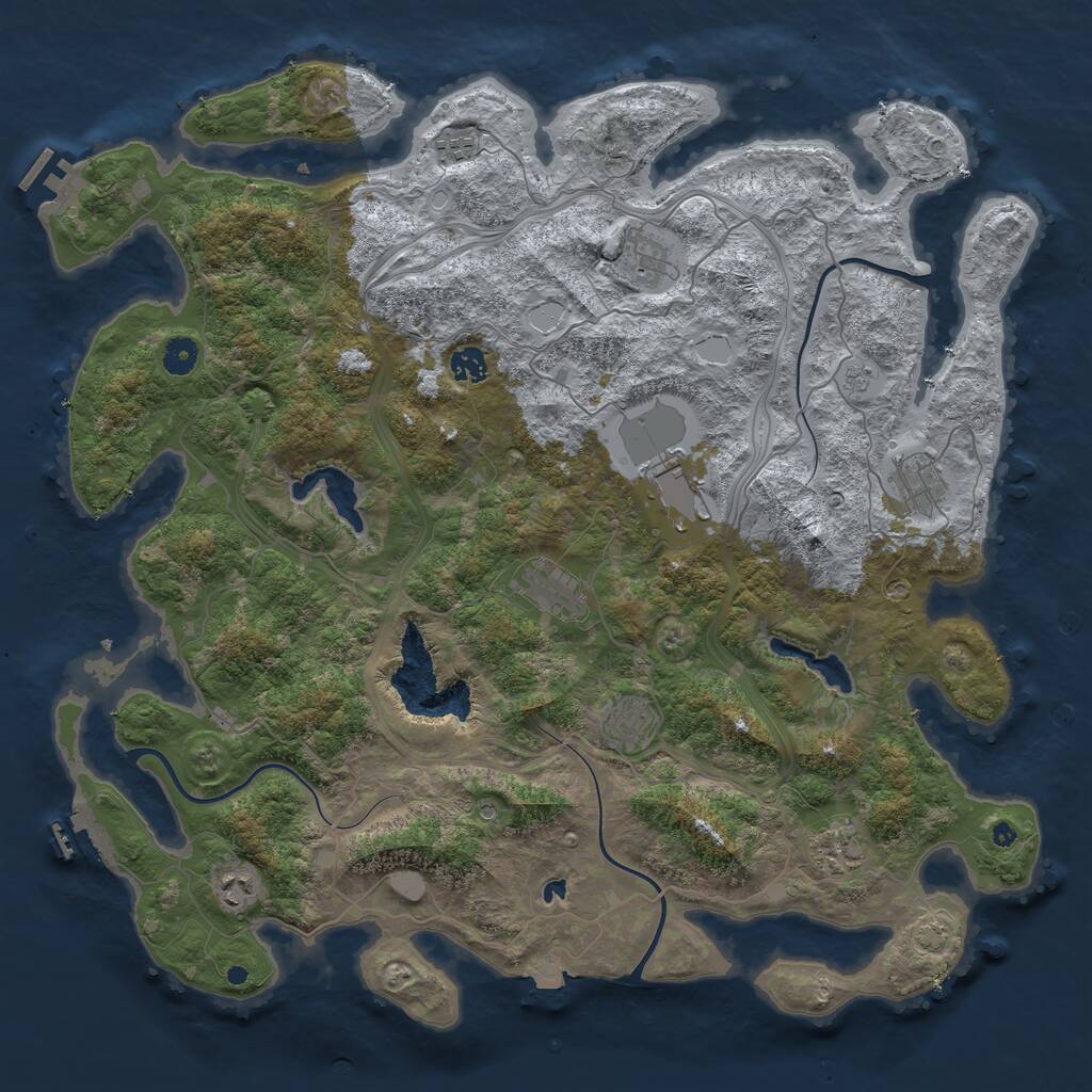 Rust Map: Procedural Map, Size: 4500, Seed: 556746579, 15 Monuments