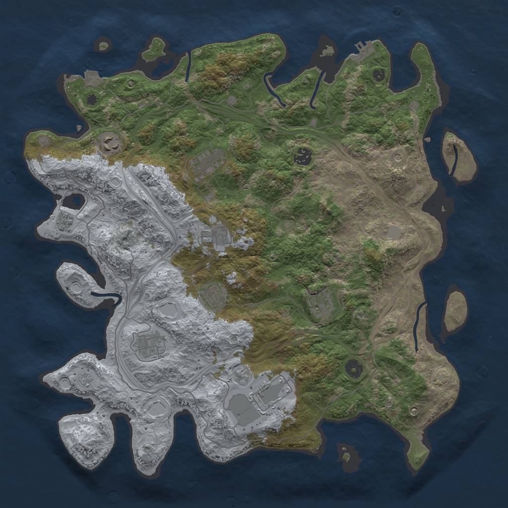 Rust Map: Procedural Map, Size: 4250, Seed: 510062202, 16 Monuments