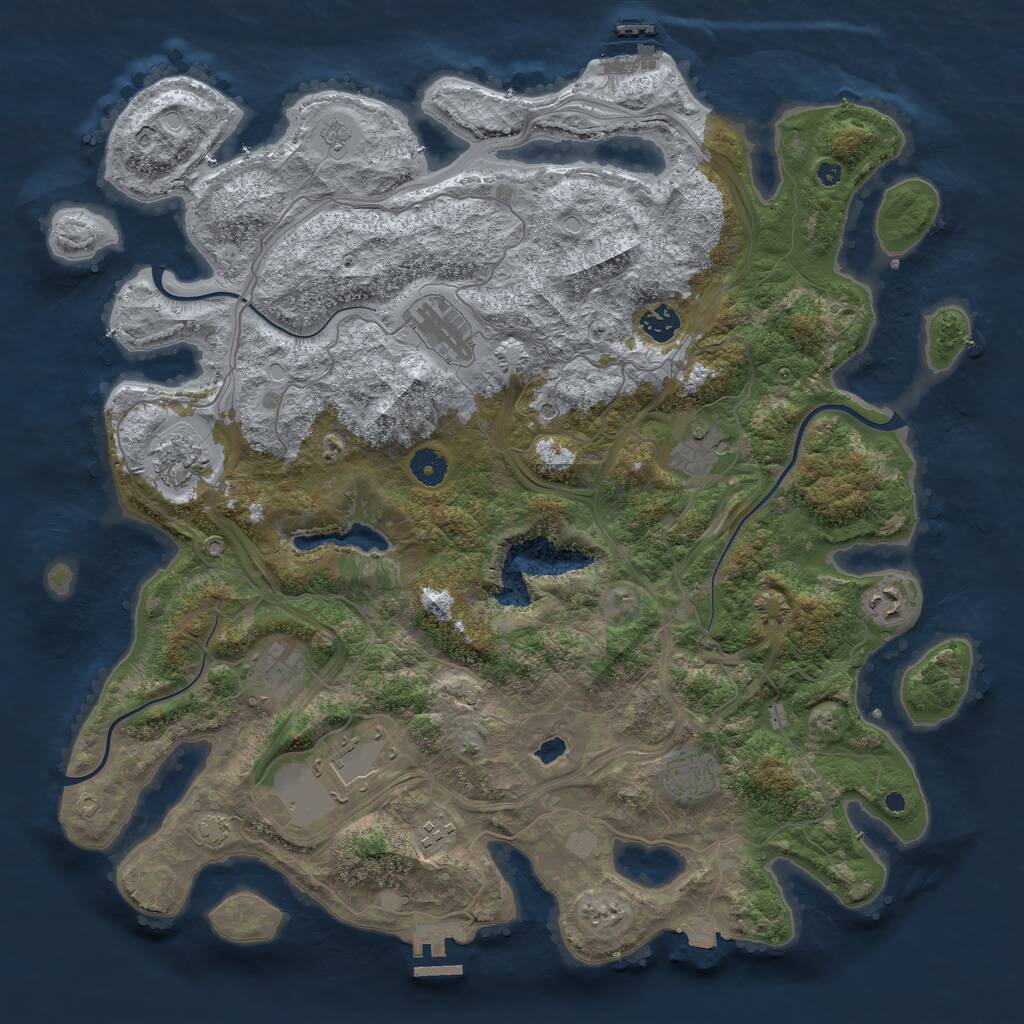 Rust Map: Procedural Map, Size: 4250, Seed: 921791533, 15 Monuments