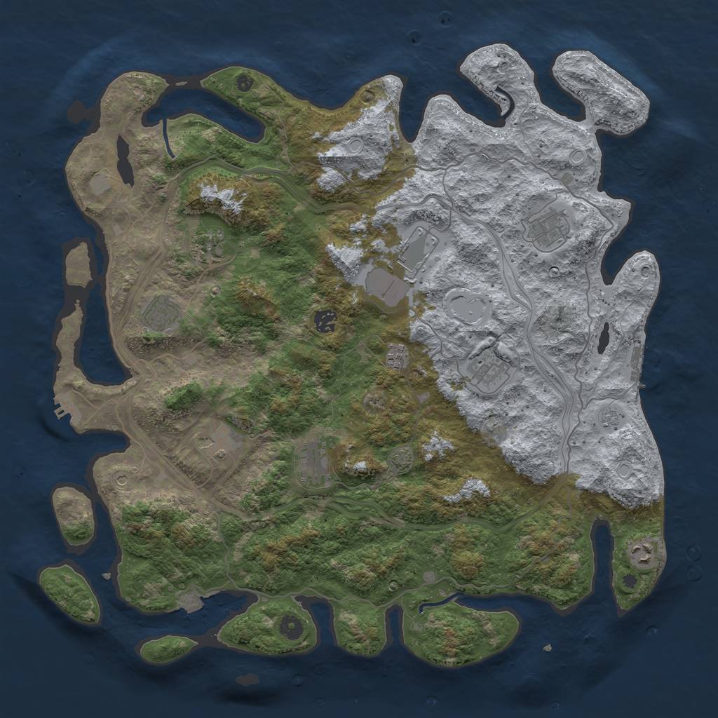 Rust Map: Procedural Map, Size: 4500, Seed: 83546576, 18 Monuments