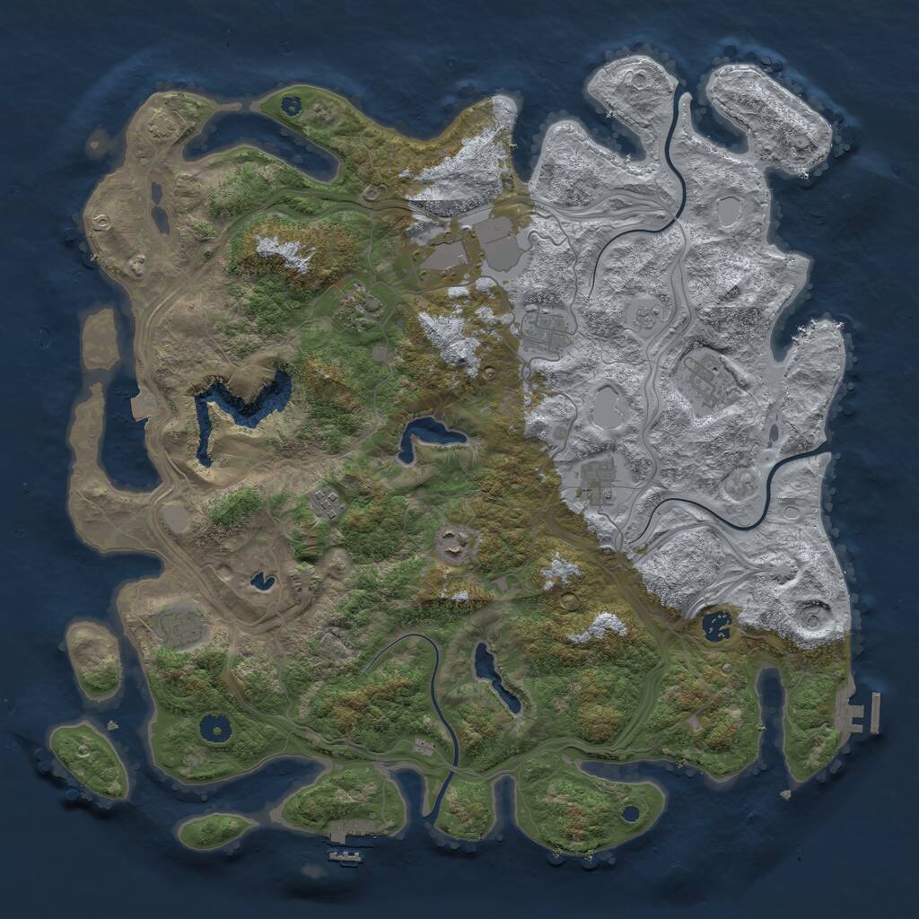 Rust Map: Procedural Map, Size: 4500, Seed: 83546576, 15 Monuments