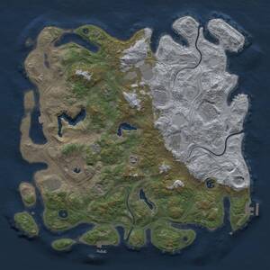 Thumbnail Rust Map: Procedural Map, Size: 4500, Seed: 83546576, 15 Monuments